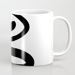 Abstract Snake Bird Minimal Style Line in Black and White and Color Coffee Mug