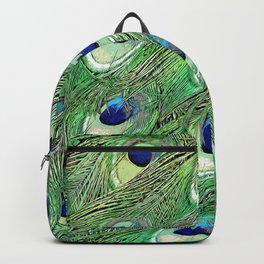 Beautiful peacock feathers color art  Backpack