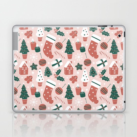 Christmas Cheer - Vintage Pink Laptop & iPad Skin