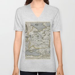 Map of Russia - Hessel Gerrits - 1613 Vintage pictorial map V Neck T Shirt