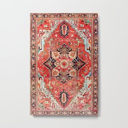 Heriz Azerbaijan Northwest Persian Rug Print Metal Print | Floral, Pattern, Abstract, Outdoor, Azerbaijan, Vintage, Beautiful, Boho, Antique, Bohemian 