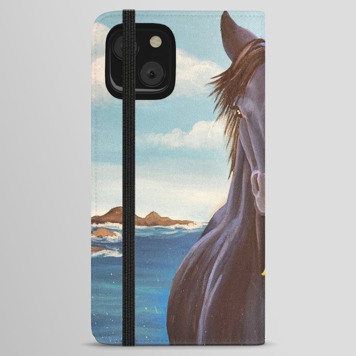 Life in Death: Black Stallion on the Beach iPhone Wallet Case