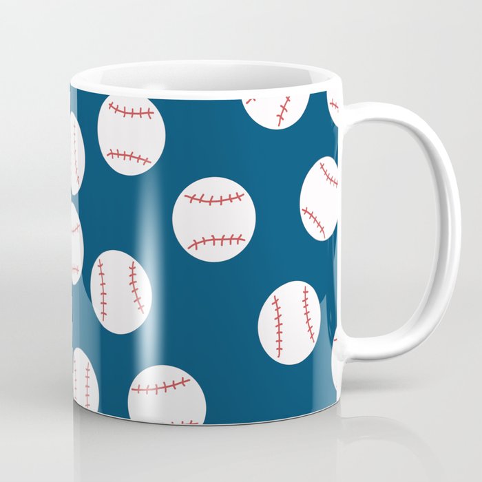 Baseball on Blue Coffee Mug