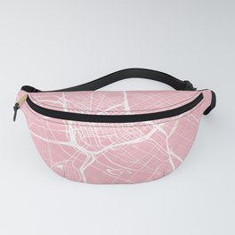Dallas, Texas, City Map - Pink Fanny Pack