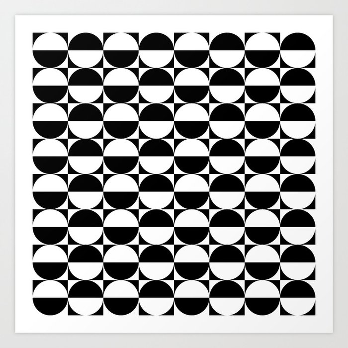 Mid Century Modern Half Circles Pattern Black And White Art Print By Tonymagner Society6 Buy fabric, wallpaper and home decor and view projects featuring unique mid century modern designs.