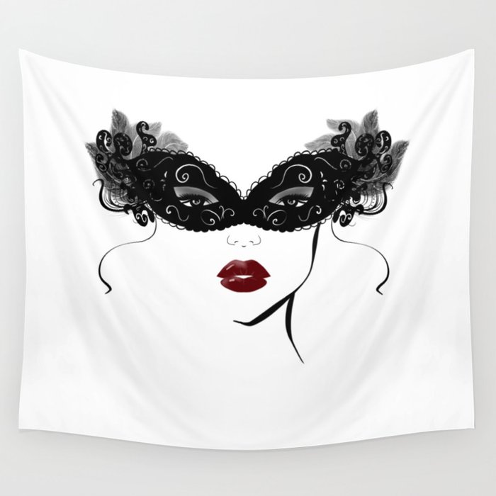 Masquerade Mask Fashion Decor Wall Tapestry By Mariamarinova1