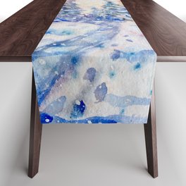 Magical Snowy Fairy Forest Landscape Table Runner