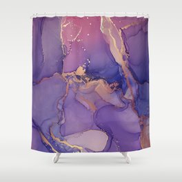 Abstract hand painted alcohol ink texture Shower Curtain