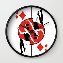 Sawdust Deck: The Queen of Diamonds Wall Clock | Graphic Design, Illustration, People 