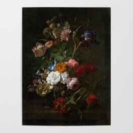 Moody Dark Flowers Poster