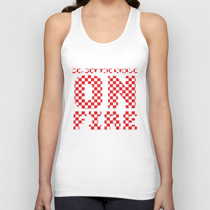 The Croatian checkerboard, Croatian Red White Checks Pattern Tank Top