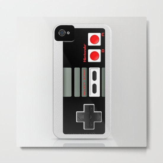 Classic retro Nintendo game controller iPhone 4 4s 5 5c, ipod, ipad, tshirt, mugs and pillow case Metal Print