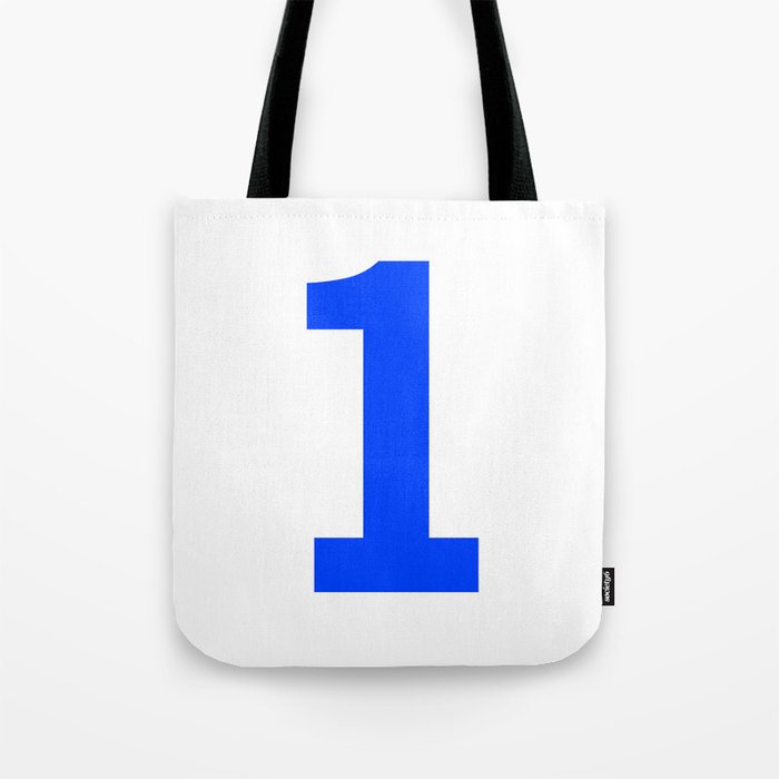 Number 1 (Blue & White) Tote Bag