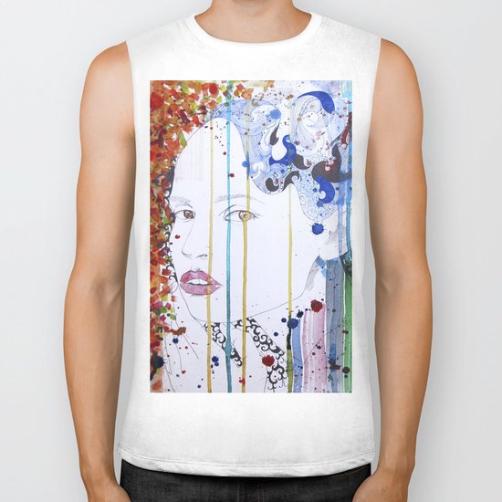 in the summer garden Biker Tank