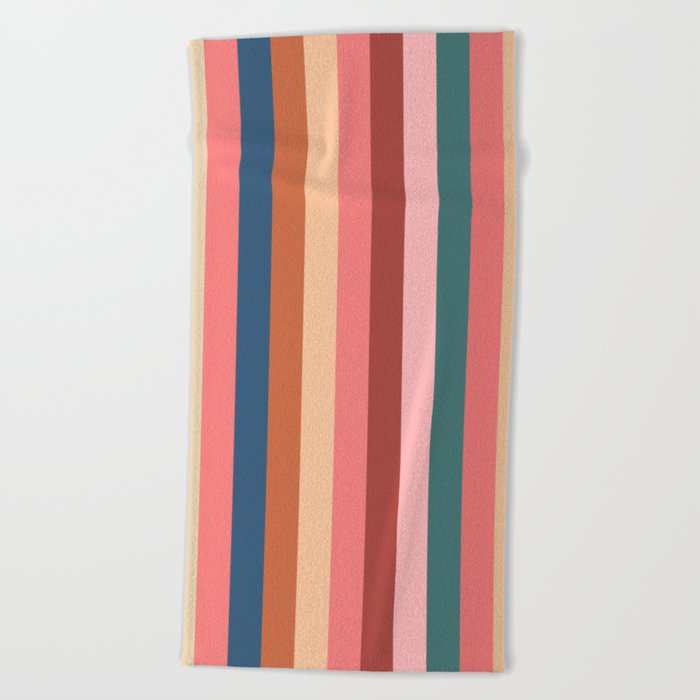 Multicolor Stripes III Beach Towel