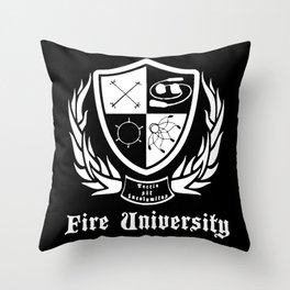 Fire University (White Logo) Throw Pillow