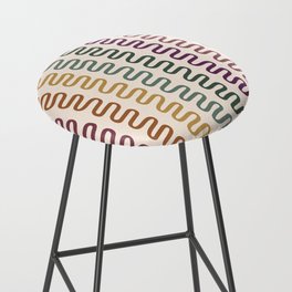 Abstract Shapes 244 in Vintage Rainbow theme (Snake Pattern Abstraction) Bar Stool