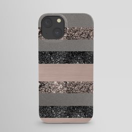 Blush Glitter Glam Stripes #1 (Faux Glitter) #shiny #decor #art #society6 iPhone Case