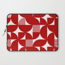 Red Mid Century Bauhaus Semi Circle Pattern Laptop Sleeve
