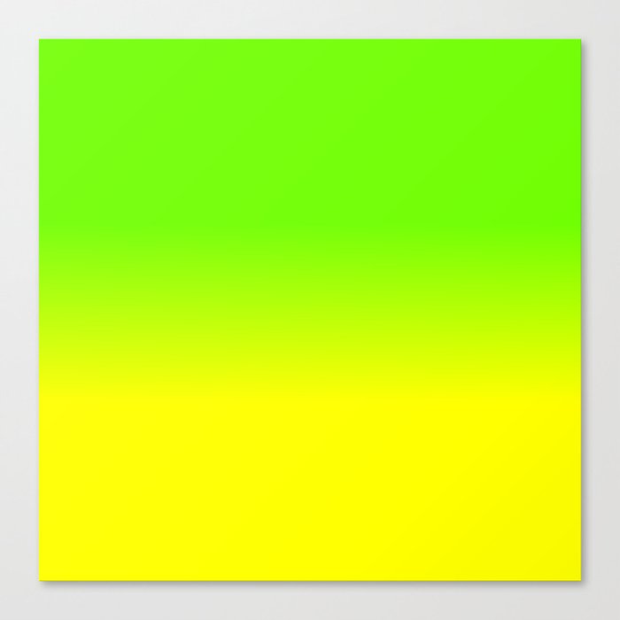 Neon Green and Neon Yellow Ombré Shade Color Fade Canvas Print