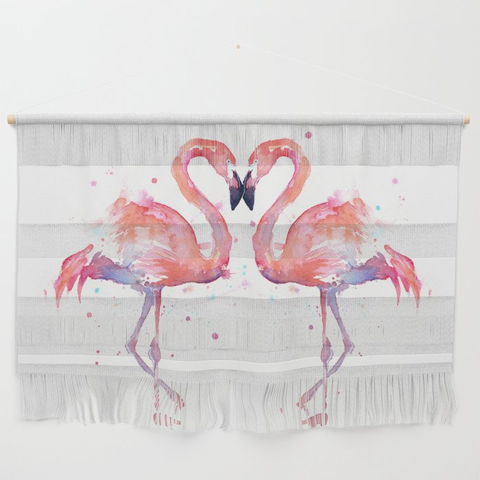 Pink Flamingo Love Two Flamingos Wall Hanging By Olechka Society6