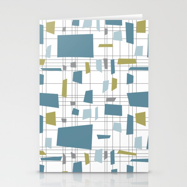 Retro Geometric Abstract Pattern Stationery Cards