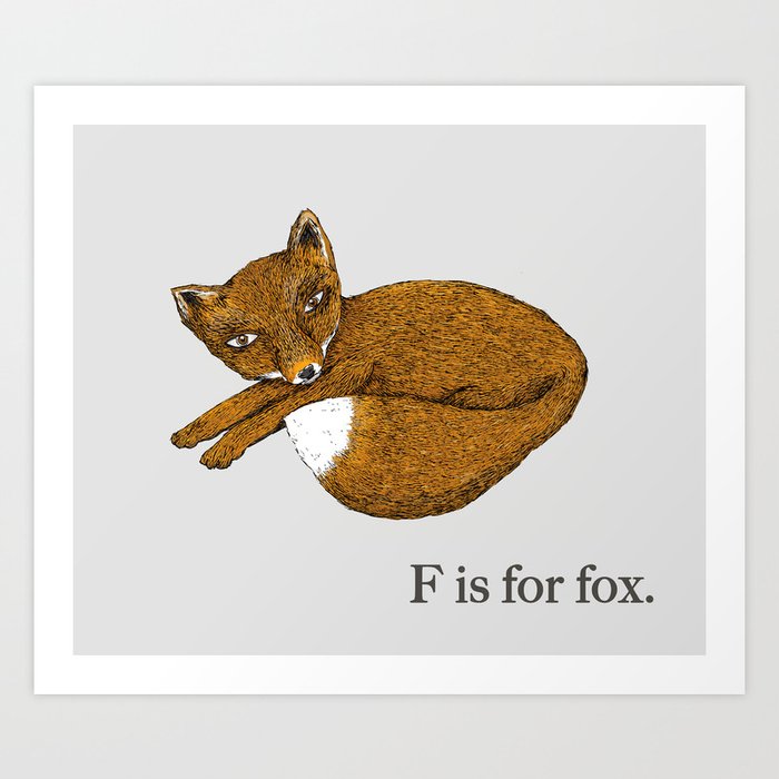 F is for fox Art Print
