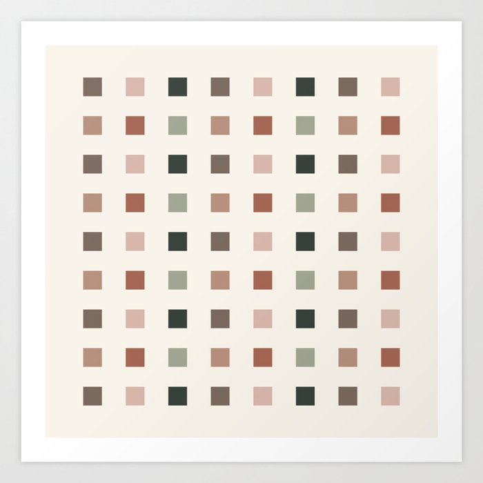 Squares pattern neutral Art Print