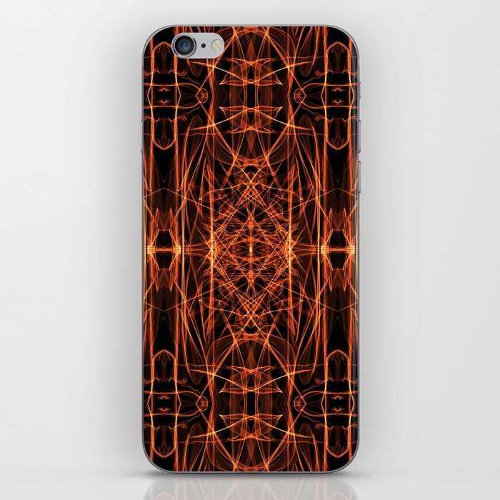 Liquid Light Series 42 ~ Orange Abstract Fractal Pattern iPhone Skin