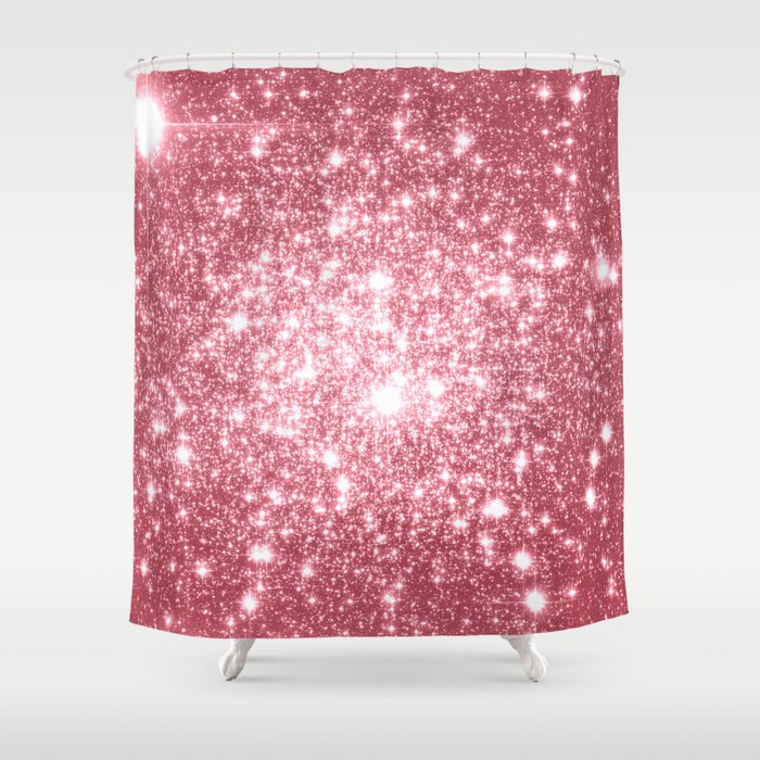 Pink Sparkle Stars Shower Curtain By Lilkiddies Society6