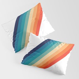 Retro 70s Stripe Colorful Rainbow Pillow Sham
