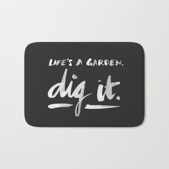 Dig It – White on Black Bath Mat