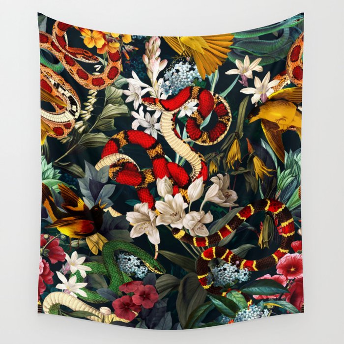 Birds and Snakes II Wall Tapestry