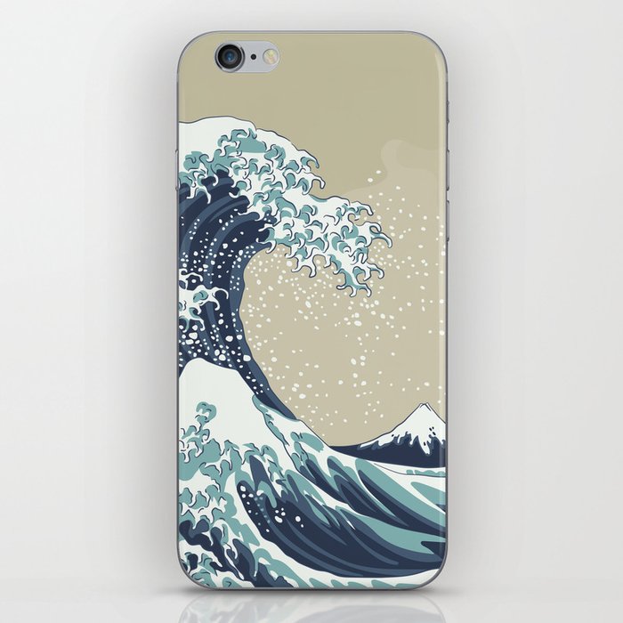 Great Wave with Mount Fuji 19th century japanese style woodblock design vintage illustration iPhone Skin