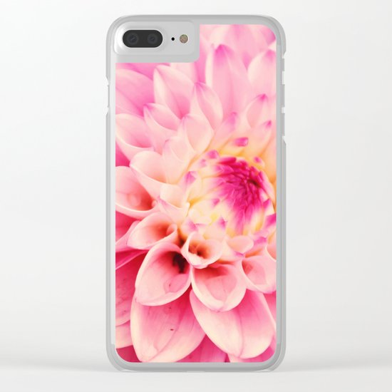 Sweet Pink Dahlia Clear iPhone Case