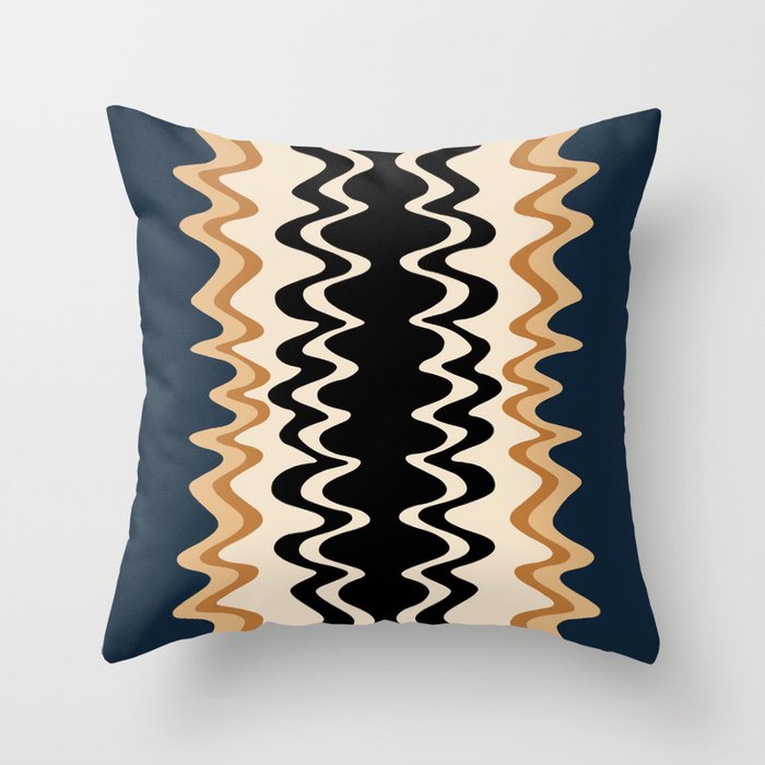 Wavy Stripes Abstract V Throw Pillow