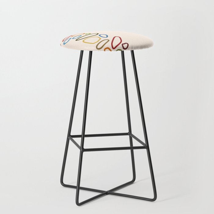 Color stones line path collection 1 Bar Stool