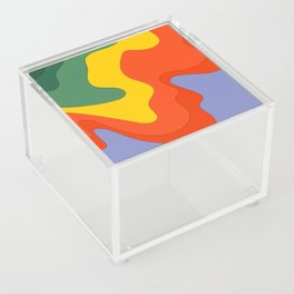 Liquid - Colorful Fluid Summer Vibes Beach Design Bright Rainbow Pattern  Acrylic Box
