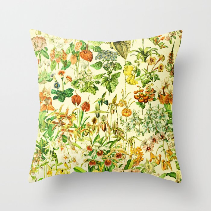 Adolphe Millot "Flowers" 4. Throw Pillow