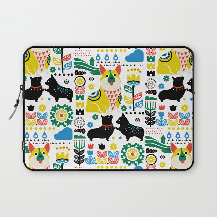 Scandinavian Corgi Laptop Sleeve