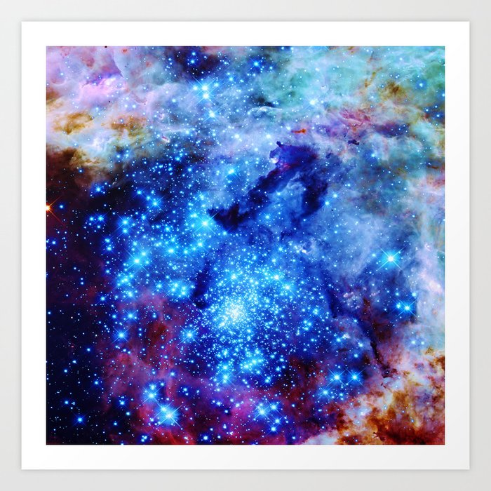 galaxy blue sparkle Art Print
