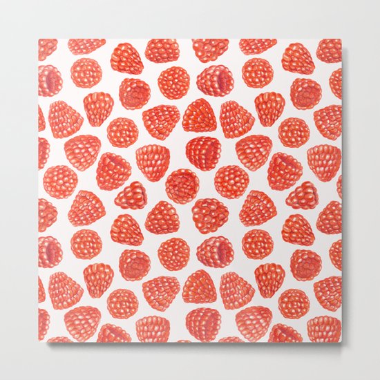 Watercolor raspberry pattern Metal Print