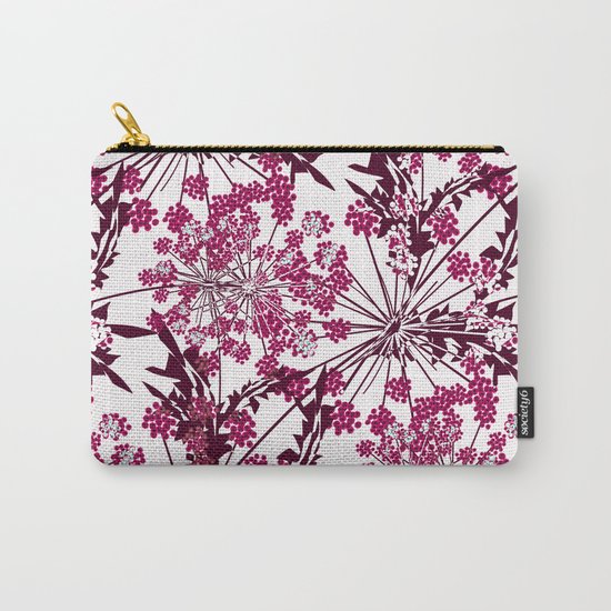 Laced crimson flowers on a white background. Carry-All Pouch