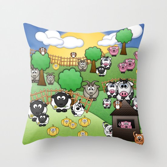 Down On Dingle Dopple Farm Throw Pillow