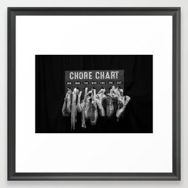 Ballet Pointe Shoes Chore Chart  Framed Art Print