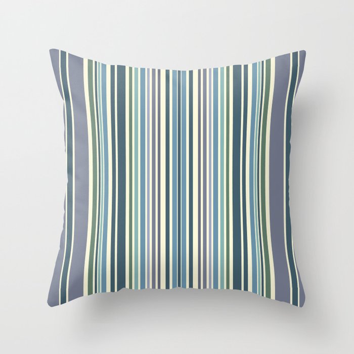 Lavender Blue Stripes Throw Pillow