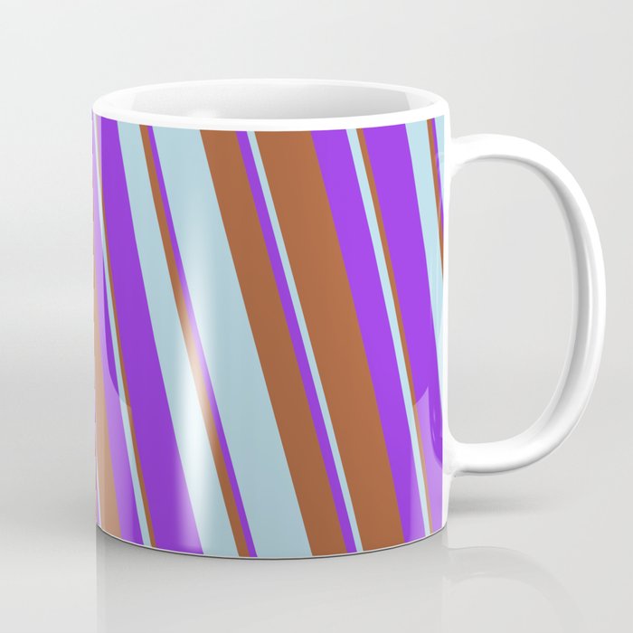 Sienna, Light Blue & Purple Colored Lines/Stripes Pattern Coffee Mug