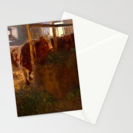 Cows in the Barn, 1900 by Gustav Klimt Stationery Card