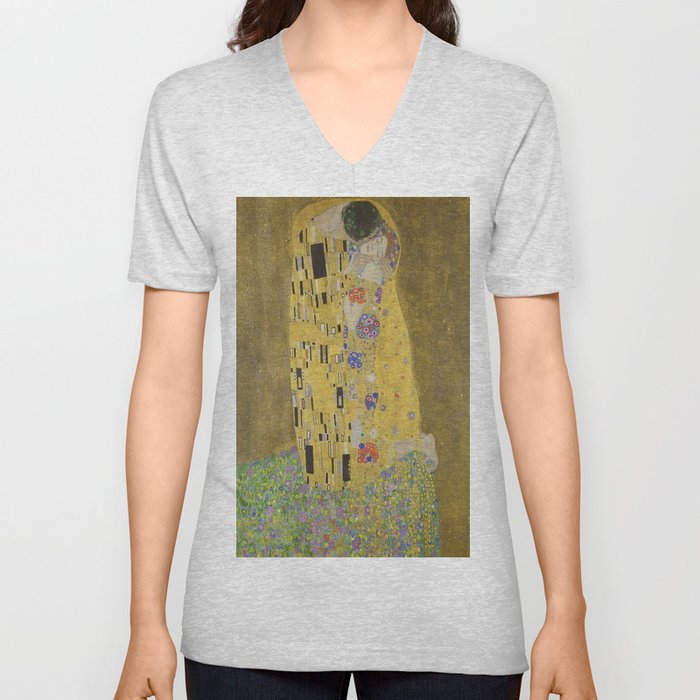 Gustav Klimt's The Kiss V Neck T Shirt