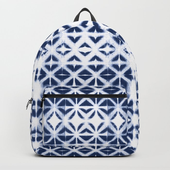 Moroccan design white and indigo blue Backpack